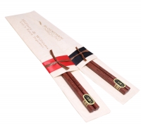 Engraved Japanese Wood Chopsticks & (Optional) Handmade Natural Lokta Pouch